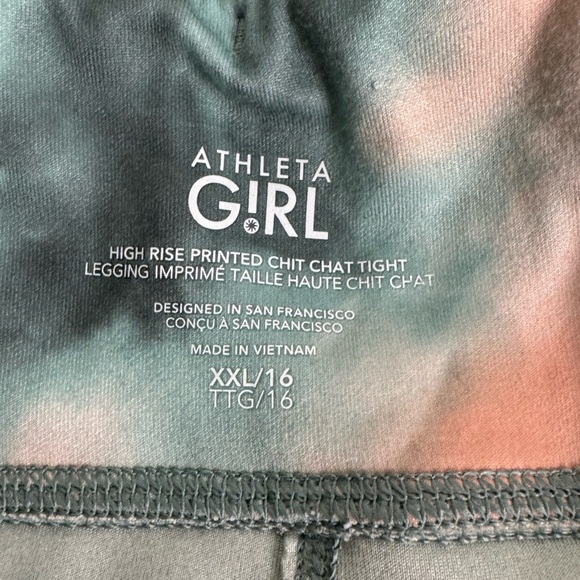 Athleta Girl High Rise Printed Chit Chat Tight in Marine Girl Size‎ XXL/16 - Picture 10 of 12